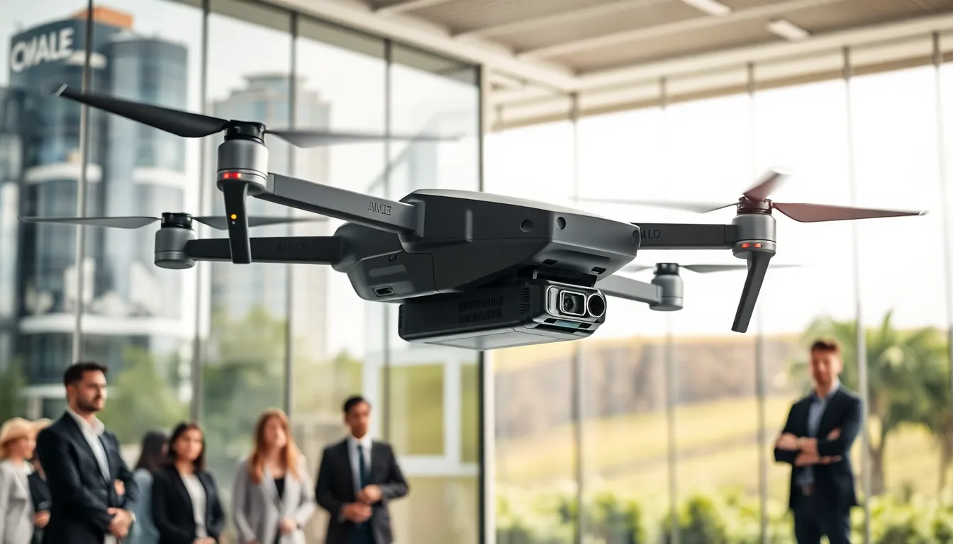 payload drone delivering cargo over urban and rural landscapes.